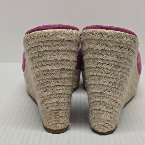 Veronica Beard Dali Platform Wedge Suede Espadrille Sandals Hot Pink Women's 10 - Picture 5 of 9
